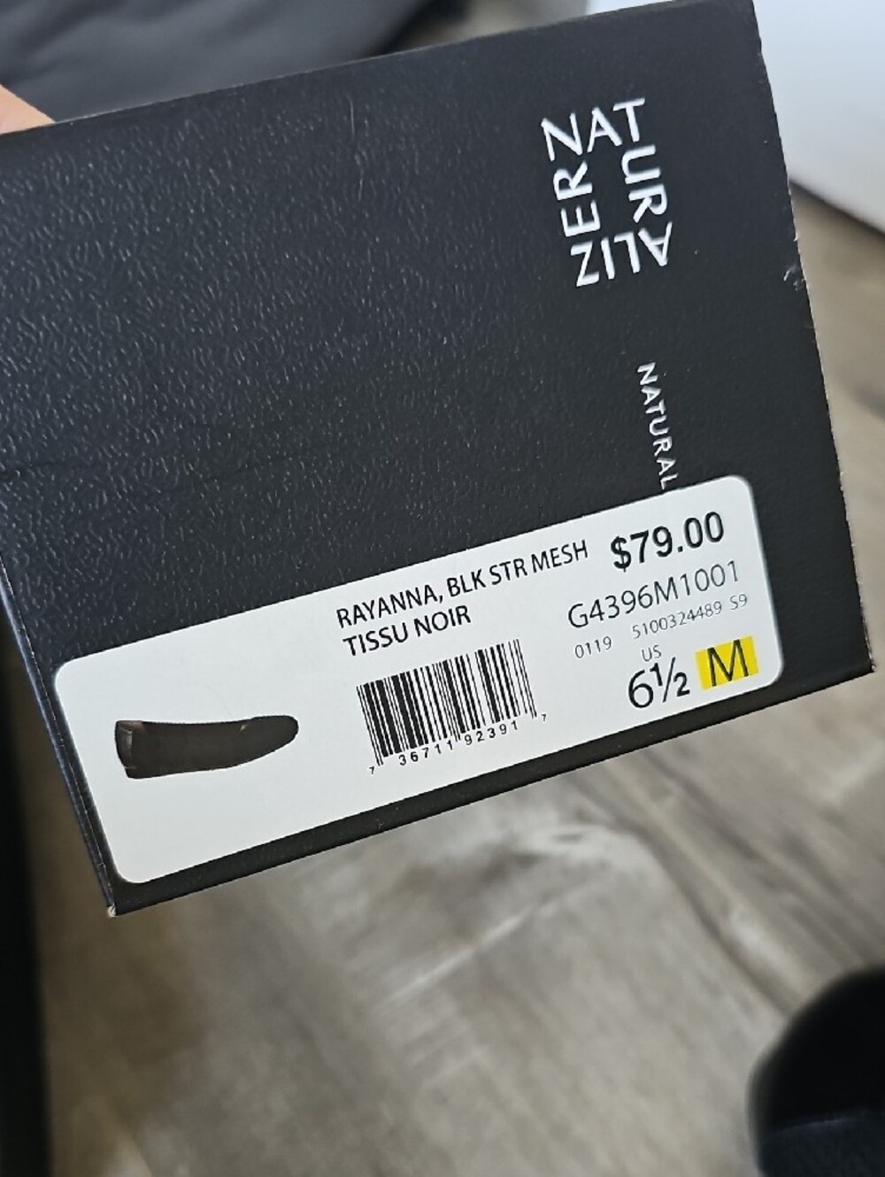 Naturalizer Rayanna Black Women's Mesh Tissu Slip-On Ballet Flats Size 6.5 - Picture 6 of 8